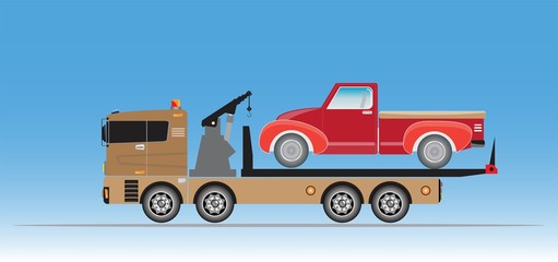 Naklejka premium Slide on tow truck for emergency