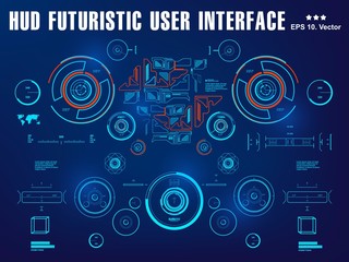 Futuristic virtual graphic touch user interface, target Sci-Fi Helmet HUD. Future Technology Display Design