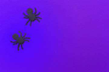 halloween and decoration concept - paper bats flying