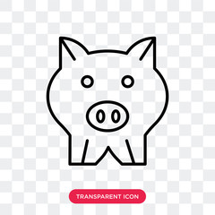 Pig vector icon isolated on transparent background, Pig logo design