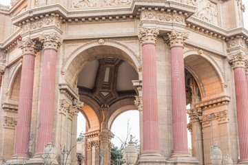 Obraz premium The Palace Rotunda Details. The Palace of Fine Arts, San Francisco, California, USA.