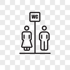Toilet vector icon isolated on transparent background, Toilet logo design