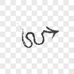 Sketched arrow vector icon isolated on transparent background, Sketched arrow logo design