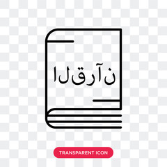Quran vector icon isolated on transparent background, Quran logo design