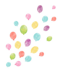 Watercolor air baloon composition