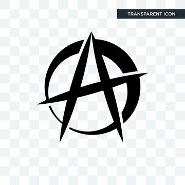 anarchist vector icon isolated on transparent background, anarchist logo design