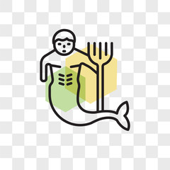 Merman vector icon isolated on transparent background, Merman logo design