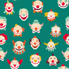Clowns entertaining people emotions of man pattern vector