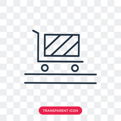 Cart with Boxes vector icon isolated on transparent background, Cart with Boxes logo design