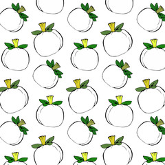 Seamless pumpkin pattern - vector illustration in flat style.