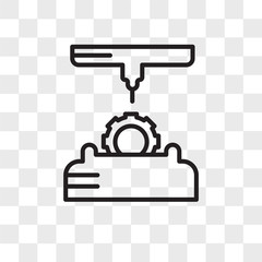 3d printer vector icon isolated on transparent background, 3d printer logo design