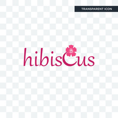 hibiscus vector icon isolated on transparent background, hibiscus logo design