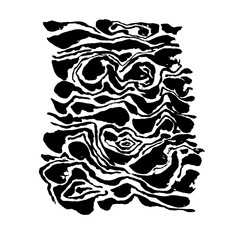 Brush painted wave pattern. Black and white stripes grunge background.
