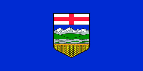 Vector flag of Alberta province Canada.Calgary, Edmonton