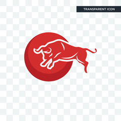 bull vector icon isolated on transparent background, bull logo design