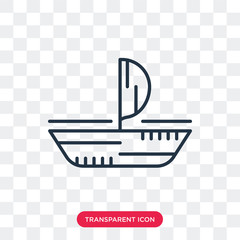 Sailboat vector icon isolated on transparent background, Sailboat logo design