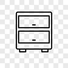 Obraz premium Cabinet vector icon isolated on transparent background, Cabinet logo design