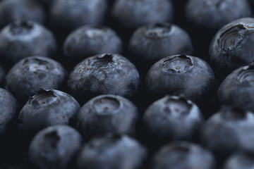 Close up on a bunch of blueberries