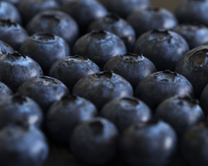 Close up on a bunch of blueberries