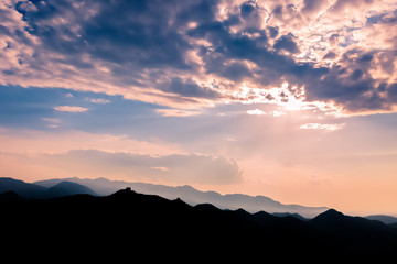 sunset in the mountains