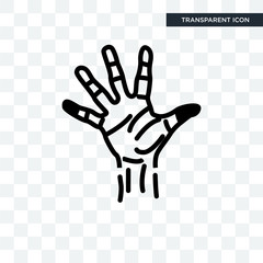 Hand Palm vector icon isolated on transparent background, Hand Palm logo design