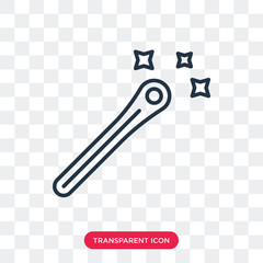 Magic wand vector icon isolated on transparent background, Magic wand logo design
