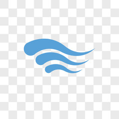 Wave vector icon isolated on transparent background, Wave logo design