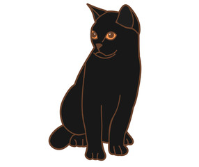vector isolated cat sitting on white background