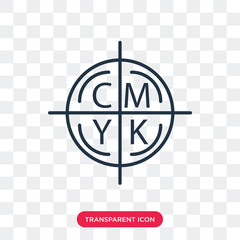 Cmyk vector icon isolated on transparent background, Cmyk logo design