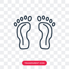 Footprint vector icon isolated on transparent background, Footprint logo design