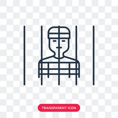 Prisoner vector icon isolated on transparent background, Prisoner logo design