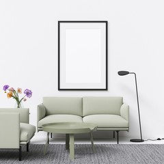Frame or Poster Mockup with Interior Decoration