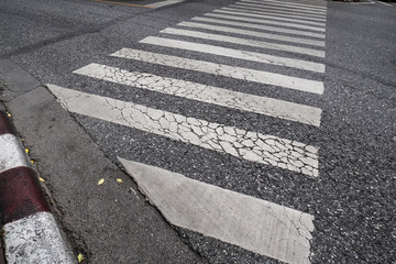 Cracked pedestrian crossing