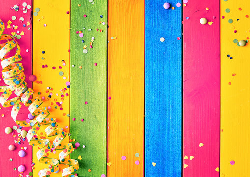 Rainbow colored wood carnival background