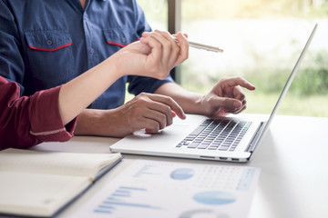 Business partner professional team working together meeting are consultation with new marketing startup project strategy in creative office