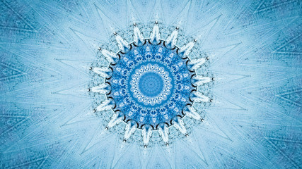 Specific blue ice designed fractal pattern background