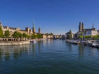 Fototapeta na wymiar View of Zurich at a sunny day, Switzerland