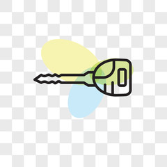 Key vector icon isolated on transparent background, Key logo design