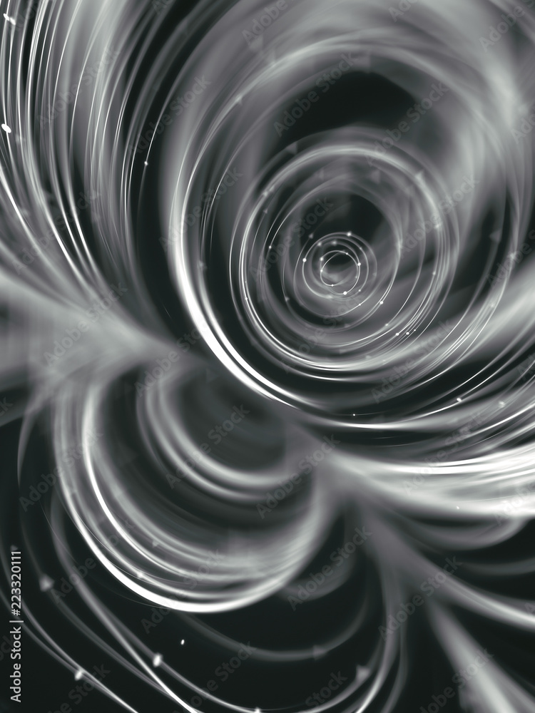 Aufkleber magic wavy rings with on a dark background. 3d rendering