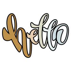 Fototapeta premium Hello. Handwritten Lettering. Text. Modern Calligraphy.