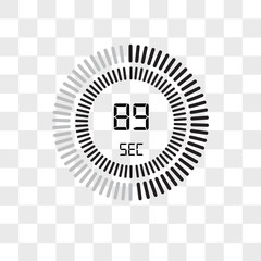 The 89 seconds vector icon isolated on transparent background, The 89 seconds logo design