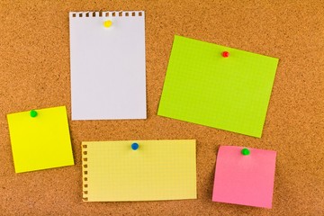 Colorful Sticky Notes on Bulletin Board