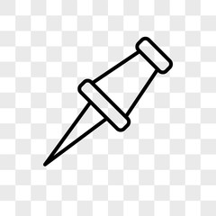 Pin vector icon isolated on transparent background, Pin logo design