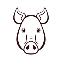 The pigs head. Abstract animal. Vector illustration