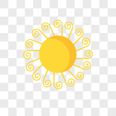 sun vector icon isolated on transparent background, sun logo design