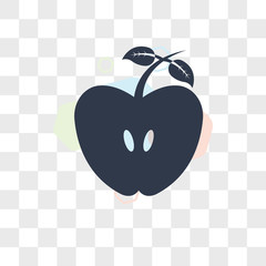Half Apple vector icon isolated on transparent background, Half Apple logo design