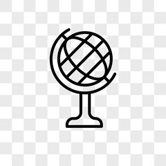Globe vector icon isolated on transparent background, Globe logo design