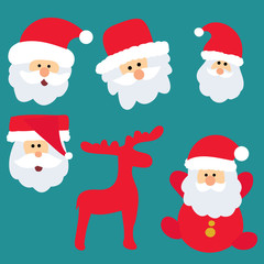 set of the face of Santa Claus