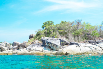 Beautiful island in summer time concept. Travel, holiday and vacation. Tropical paradise beach nature landscape in Thailand