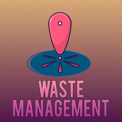 Writing note showing Waste Management. Business photo showcasing actions required manage rubbish inception to final disposal.
